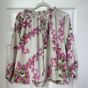 Natalie Martin Pink and White Floral Blouse
